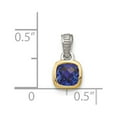 thumbnail image 4 of Shey Couture Sterling Silver Rhodium-plated with 14k Accent Polished Cushion-cut Created Sapphire Pendant QTC1719, 4 of 4