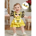 thumbnail image 5 of BemeyourBBs Newborn Girl Outfit, Short Sleeve Striped Bee Romper Dress Headband, 5 of 6