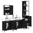thumbnail image 2 of vidaXL 4 Piece Bathroom Furniture Set Black Engineered Wood, 2 of 5