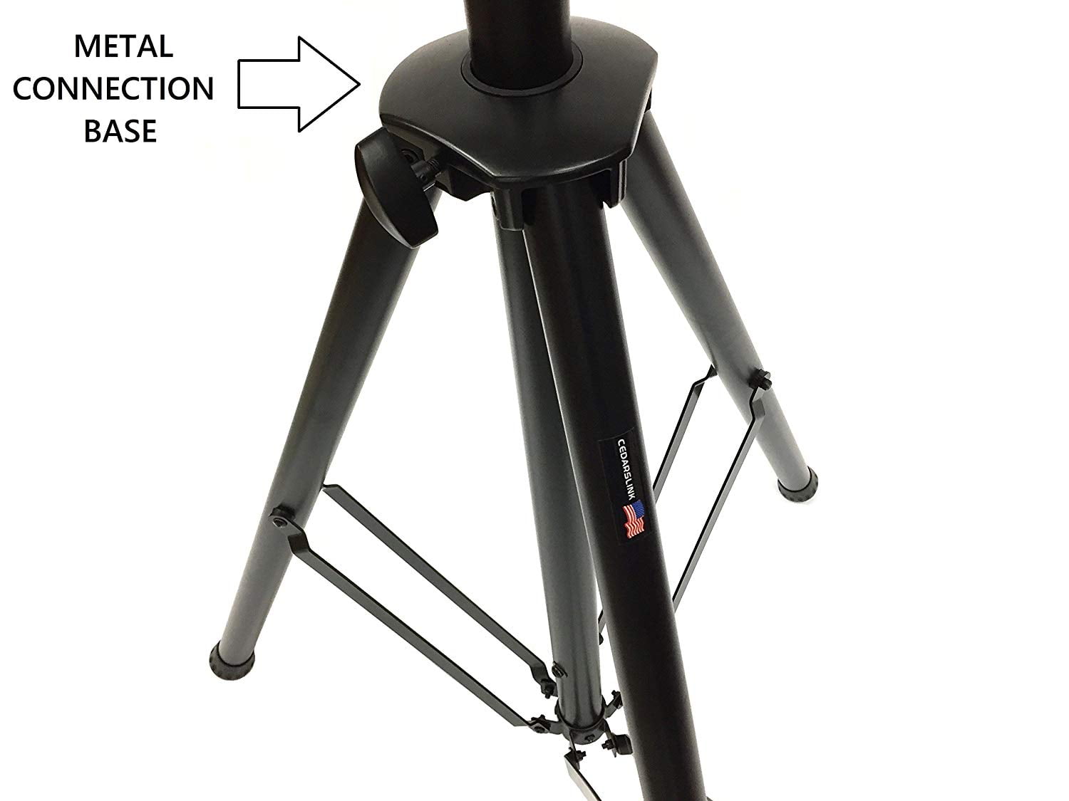 Tripod DJ PA Speaker Stands Push Button Air Raising System Metal Parts 2 CedarsLink Pair