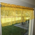 thumbnail image 2 of Floral Lace Window Valance 58 Inch Wide Marigold Yellow, 2 of 3