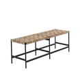 thumbnail image 4 of Sunpan Omari 51.25" Modern Leather and Iron Bench in Black/Light Tan, 4 of 6
