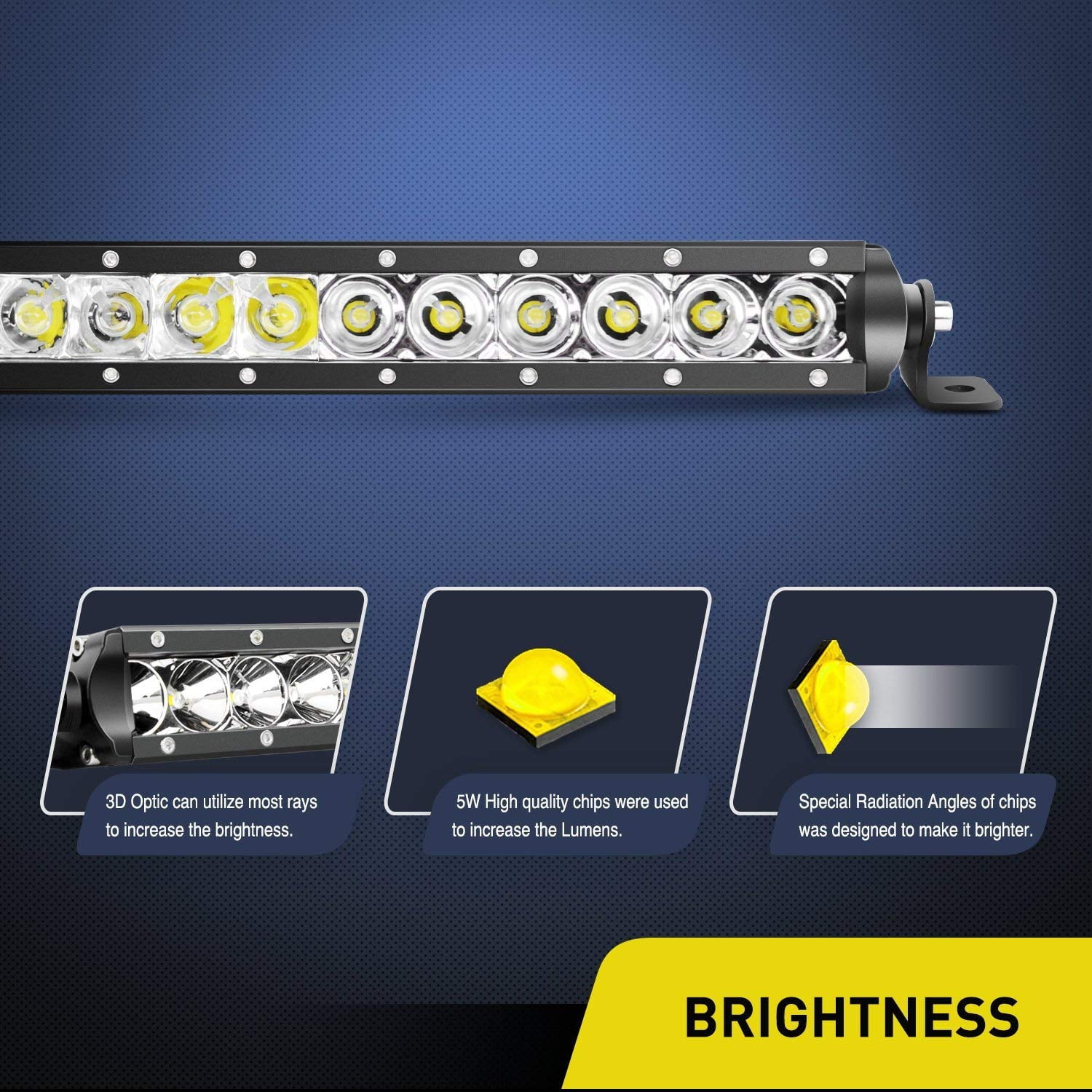 Nilight 31 Inch Single Row 150W Flood Spot Combo Off Road LED Light Bar, 2 Years Warranty