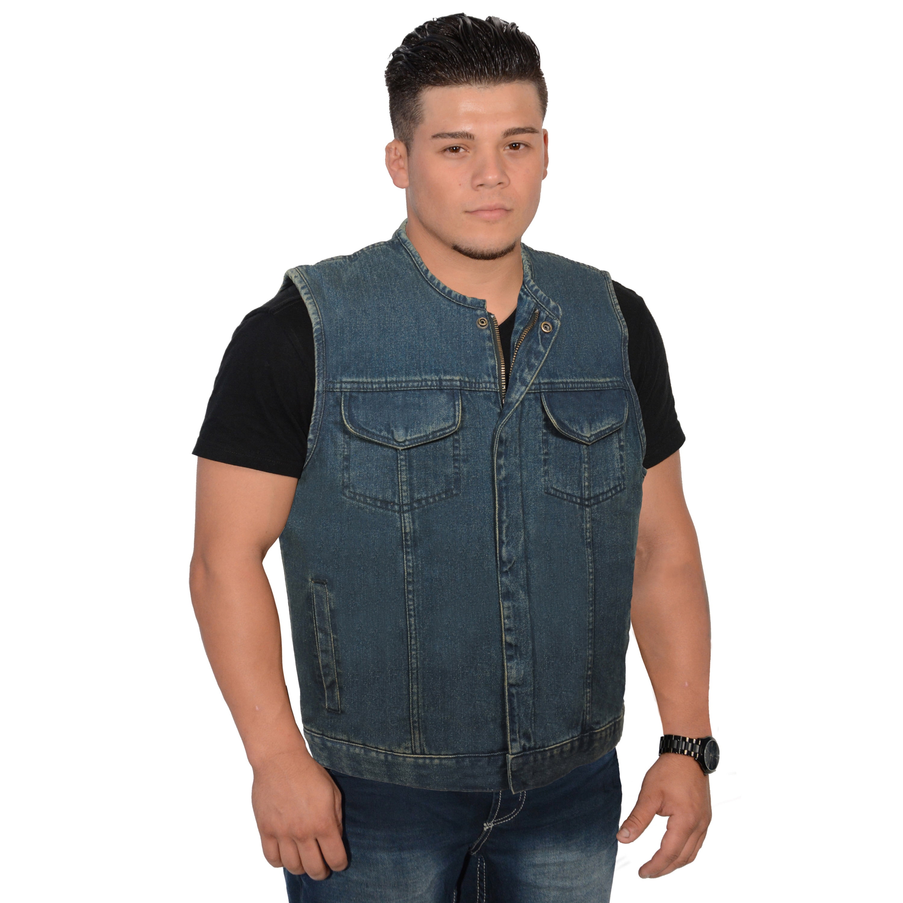 milwaukee denim vest