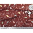 thumbnail image 2 of Soimoi Red Cotton Jersey Fabric Mandala & Gloves Kids Decor Fabric Printed Yard 58 Inch Wide, 2 of 3
