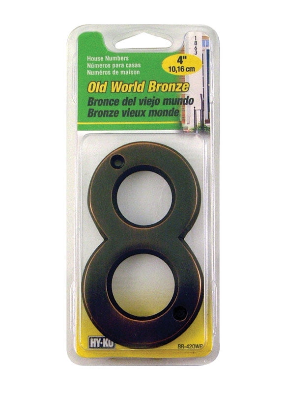 #8 - 4 Inch Old World Bronze Number
