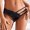 Black, variant on Product Category Women's Panties | Product Title Custom Letter Logo Low Waist Striped Tangas No Show Bikini Thong Underwear for Women