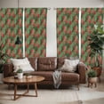 thumbnail image 2 of Ambesonne Christmas Window Curtains, Tree Pines Swirl Dot, Each 28" W x 63" L, Dark Coral Dark Green, 2 of 5