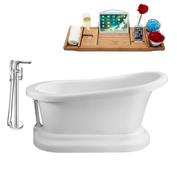 Tub, Faucet and Tray Set Streamline 60" Freestanding NH120CH-120