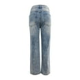 thumbnail image 7 of Sngxgn Women's Skinny Ripped Jeans Stretch Mid Rise Distressed Denim Pants(Blue,XXL), 7 of 7