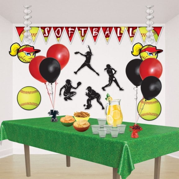 Party Central Female Softball Players Silhouette Cutouts - 12.5" - Black and White - Club Pack of 48