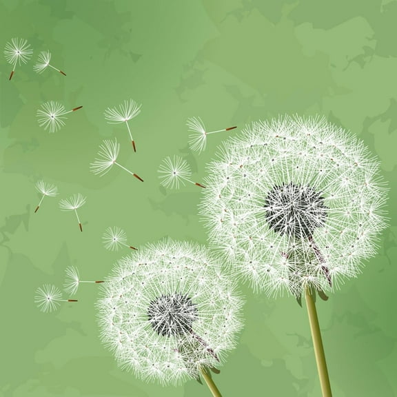 Art.com Vintage Floral Background With Dandelion Art Print by silvionka, 16" x 16"