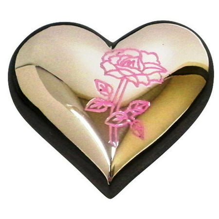 UrnsDirect2U Silver with Rose Heart Keepsake Urn