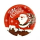thumbnail image 2 of Platos de papel redondos navideños | Vajilla de papel desechable de Papá Noel | Platos festivos rojos de 18 cm | Gruesos, duraderos y resistentes al aceite | Artículos para fiestas de Navidad,, 2 of 6