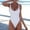 White, variant on Xihbxyly Swimsuit Xihbxyly One Piece Swimsuit for Women, Women One Piece Swimsuit U Neck Swimwear Slimming Strap Backless Beach Swimwear Bathing Suits Pink L