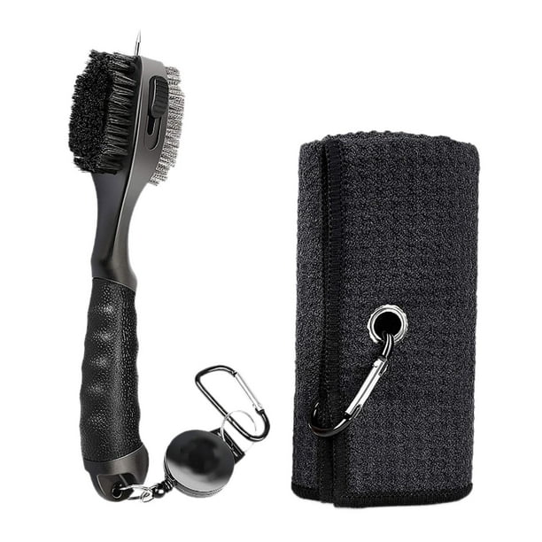 Cepillo limpiador de palos de golf para practicar y entrenar palos de golf. Negro