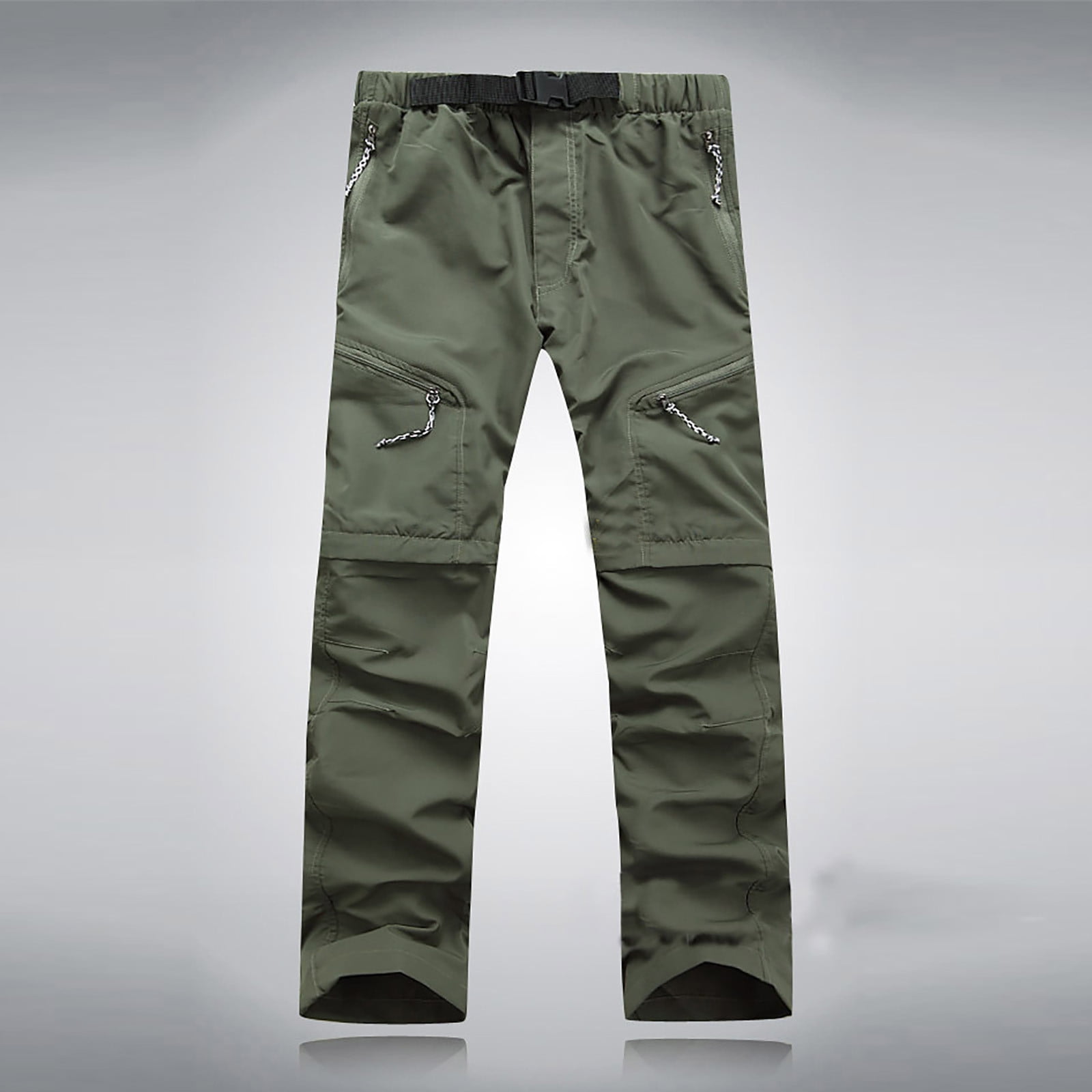 ZXHACSJ Men's Pants Cotton Classic Cargo Pant Multi Pocket Casual Work  Pants Removable Army Green XXL
