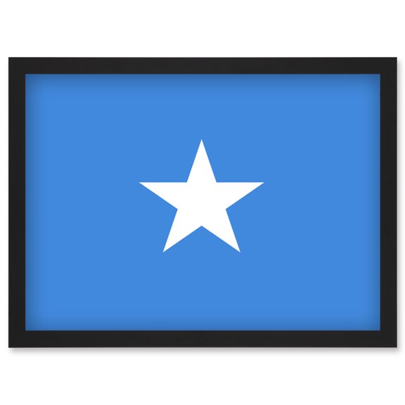 Somalia National Flag Patriotic Vexillology World Flags Country Region Poster Artwork Framed Wall Art Print A4
