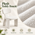 thumbnail image 5 of Aukfa Upholstered Dining Chairs Set of 2, Teddy Boucle Kitchen Chairs with Curved Backrest, Modern Minimalist,White, 5 of 7