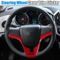 thumbnail image 4 of Unique Bargains Red Steering Wheel Covers for Chevrolet Cruze 2010-2015 ABS Plastic Trim Replacement Stickers, 4 of 6