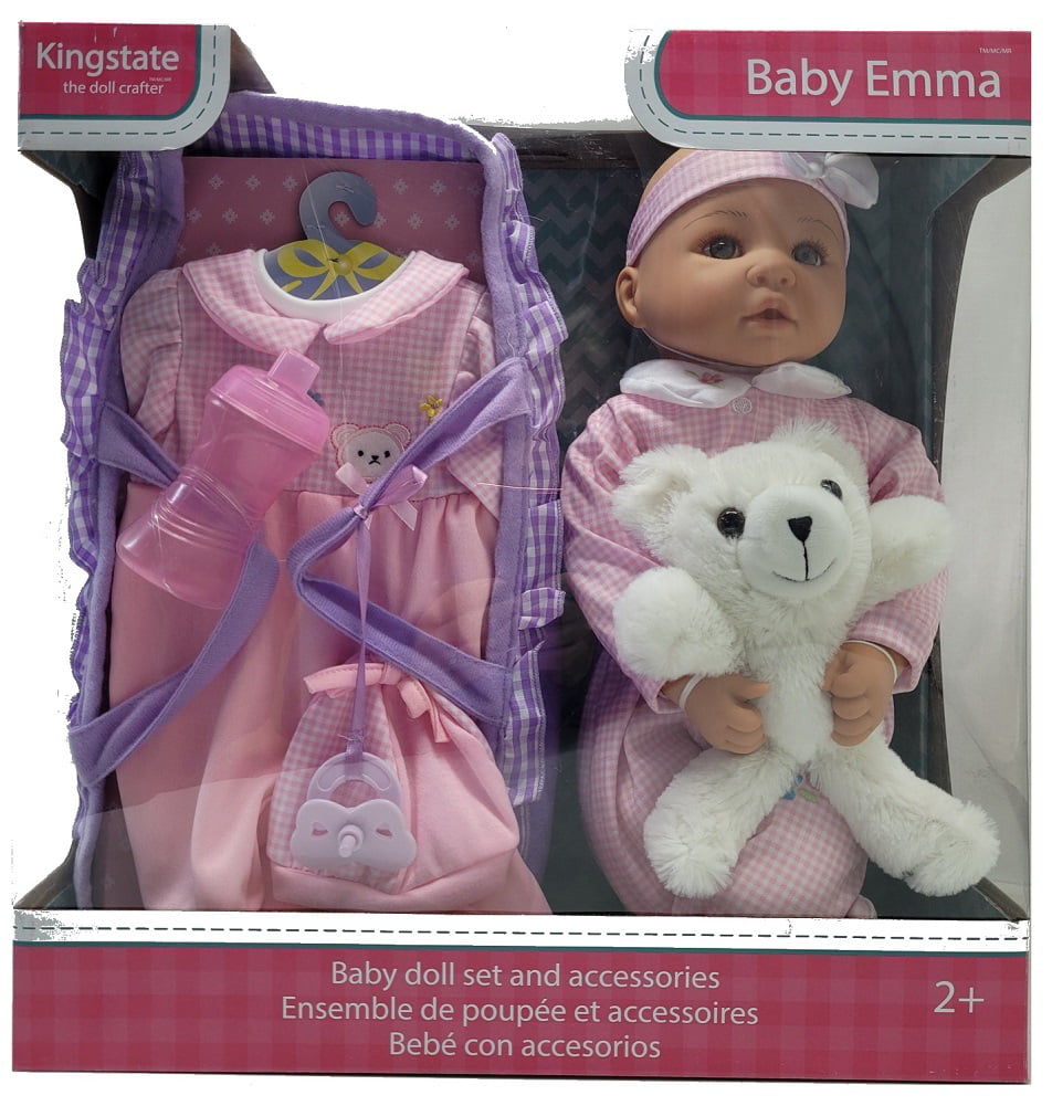Baby Emma Doll With Accessories and Plush Toy Kids Xmas Gift Playset Kingstate