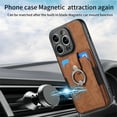 thumbnail image 6 of SaniMore Compatible with iPhone 12 Pro Max Case, Wallet Stand Elastic Credit Card Slot Magnetic Car Mount Ring Holder Premium PU Leather Protection Cover for iPhone 12 Pro Max 6.7-inch, Brown, 6 of 9