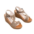 thumbnail image 4 of Sandalias de cuña Zapatos romanos para mujer Zapatos de boca de pez de tacón alto de gamuza Wmkox8yii  sa1516, 4 of 6