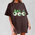 thumbnail image 2 of Birdeem Mode Femme T-Shirt Uni à Col Rond Imprimé à Manches Courtes Impression Blouse Ample Hauts, 2 of 5