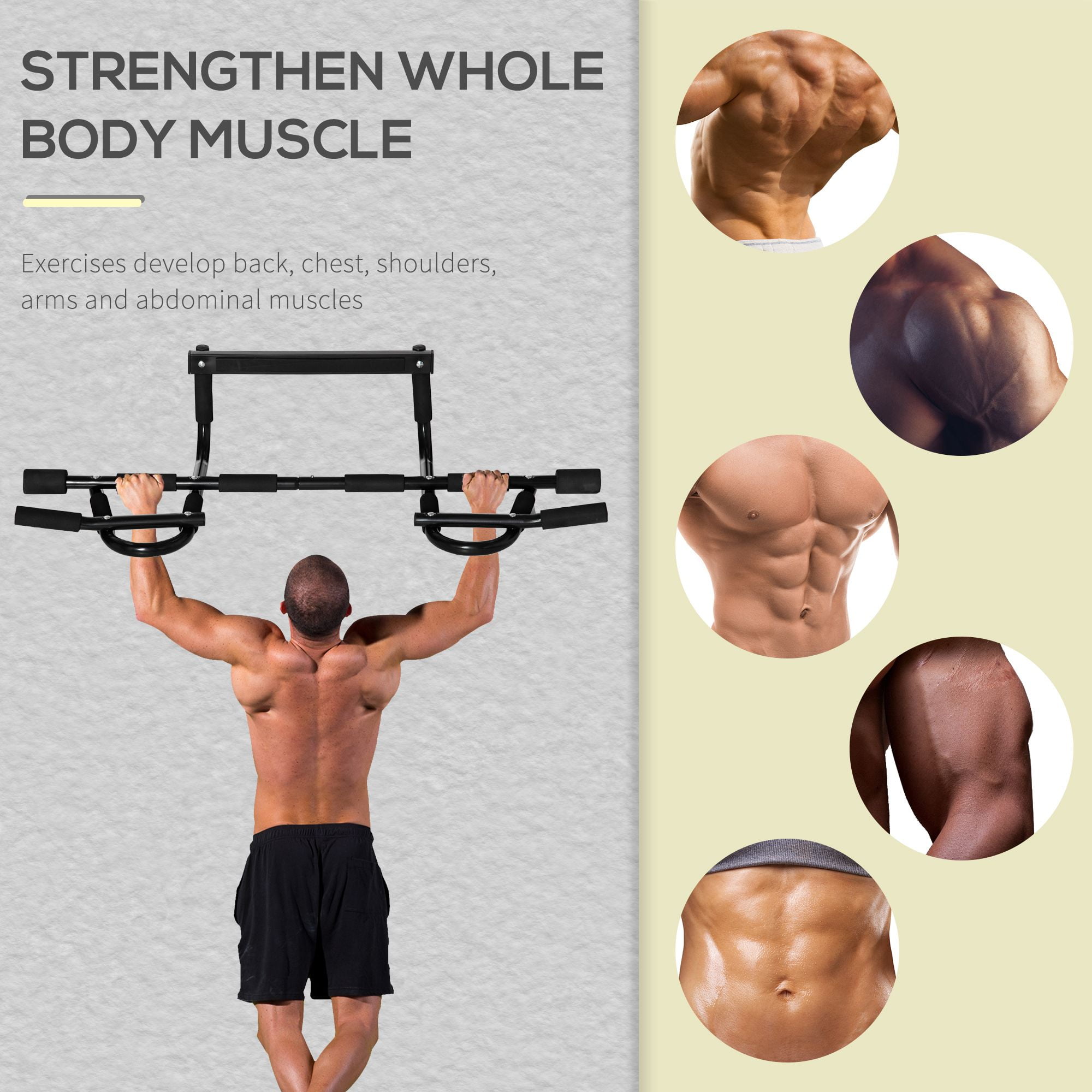 Soozier Doorway Pull Up Bar Multifunctional Chin Up Bar Door Exercise Equipment for Home Gym Walmart