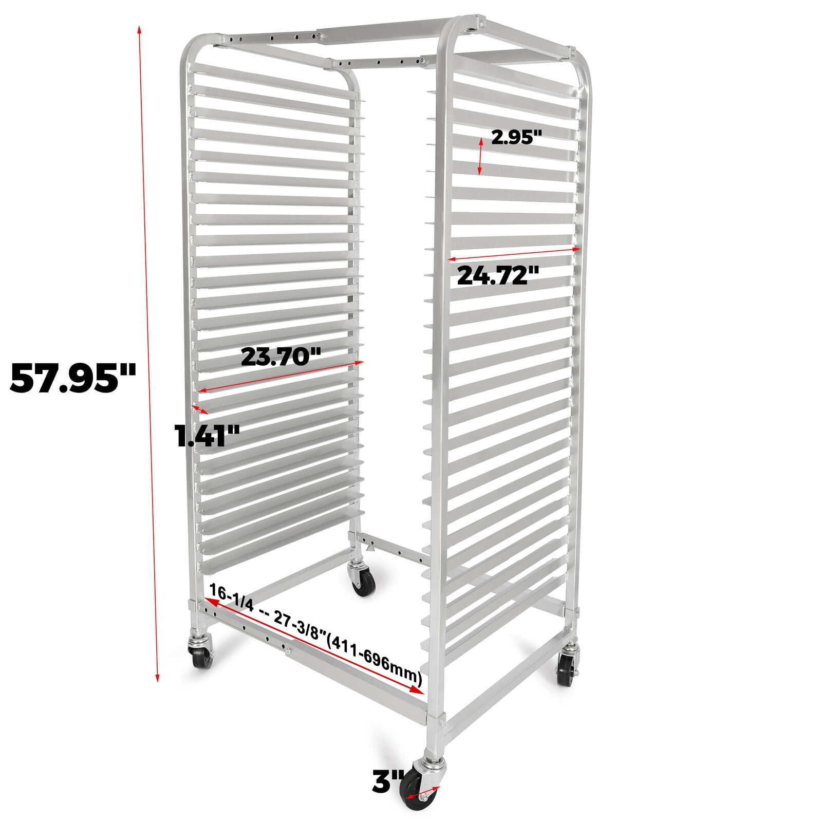 Jeb Sales ISR10HFPC 10 Pan 32 D x 24 W x 65 H Wire Bread Rack