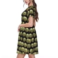 thumbnail image 2 of Uemuo Cactus Farmland Print Womens Summer Dress Casual Swing Short Sleeve Sundresses Beach A-line Shift Dress, 2 of 6