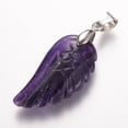 thumbnail image 5 of 10pcs Natural Amethyst Pendants Wing Platinum 29x15x6mm Hole: 4mm, 5 of 6