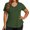 Dark Green, variant on Womens Plus Size Top Loose Fit V Neck T Shirt Solid Color Green XXL