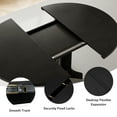 thumbnail image 4 of Virans 59" Extendable Round Dining Table for 4-8 , Modern Kitchen Oval Dining Table, Space Saving, Wooden Tabletop & Base, Black, 4 of 8
