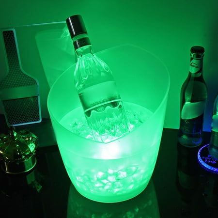 

TANGNADE Ice Bucket With Color Changing LED Double Layer For Beer Drinks