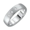 thumbnail image 1 of 1/10 Carat Diamond Wedding Band Ring in 10K White Gold (Ring Size 5.5) - IGI Certified, 1 of 3