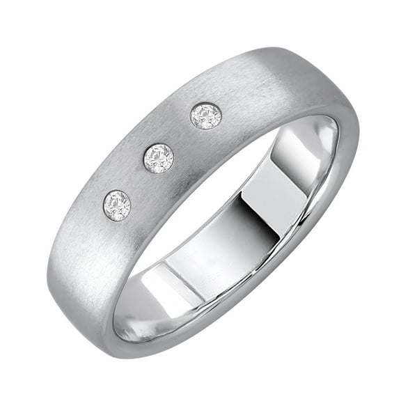 1/10 Carat Diamond Wedding Band Ring in 10K White Gold (Ring Size 10)
