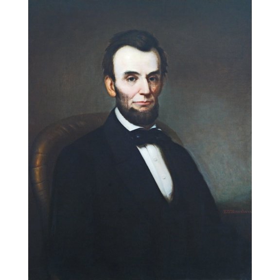 Print: Abraham Lincoln Portrait In The Lincoln Room, Blair House, Located