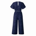 thumbnail image 4 of Baqcunre Women's V-Neck Pocket Elastic Waist Jumpsuit,Color Dark blue,Size S-XL, 4 of 5