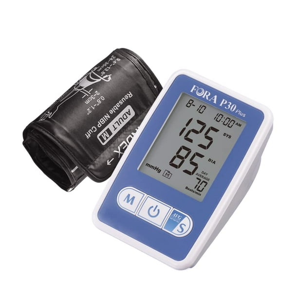 Sistema de Monitoreo de Presión Arterial Fora P30 Plus. Fabricado en Taiwán, con Tecnología IRB y Promedio Inteligente. Brazalete ajustable para brazos de 24 a 43 cm (9,4 a 16,9 pulgadas) de circunfer