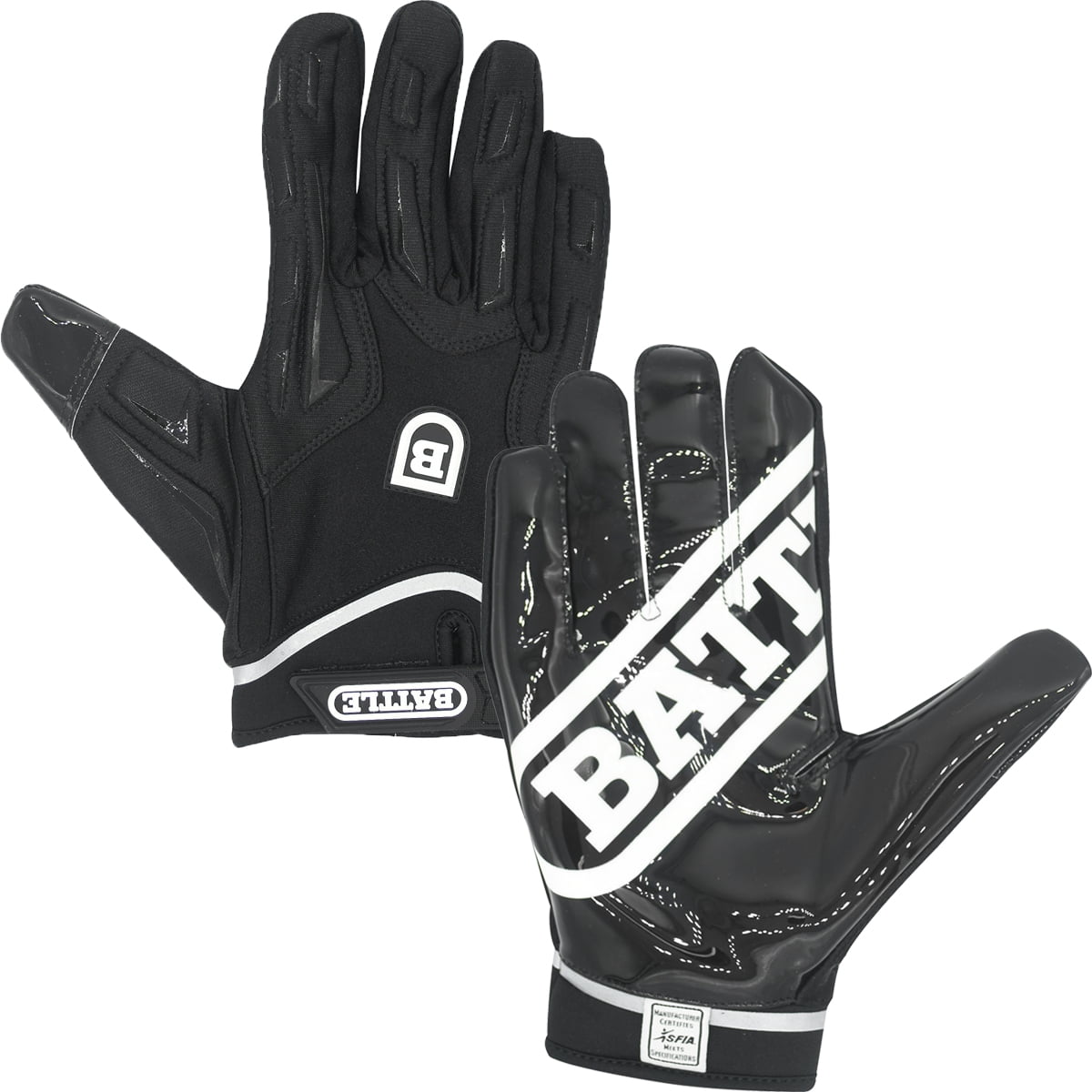 Black/Black Battle Ultra Stick Junior Football Receiver Gloves NEW 