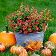 thumbnail image 6 of 12 Bundles Artificial Faux Flowers & Greenery Plants,Realistic UV-Resistant Plastic Shrubs Bushes for Indoor/Outdoor Decor - Home, Porch, Patio Garden (Red), 6 of 7