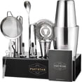 thumbnail image 4 of Cocktail Jigger Bartender Kit Bundle: 1oz 2oz Double Jigger with 14-Piece Mixology Bar Tools Set, Stainless Steel Shaker & Strainer for Home Bartending, 4 of 6