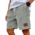thumbnail image 3 of VV AVEORS Mens Corduroy Shorts Casual Elastic Waist Drawstring Bermuda Shorts 2026 Baggy Summer Lightweight Beach Lounge Short Light Gray 2XL, 3 of 8