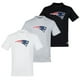 thumbnail image 1 of NFL Paquete de 3 Playeras New England Patriots para Hombre, Talla Chica, 1 of 4