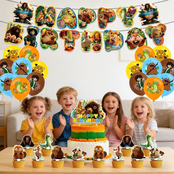 Roruu 30PCS Hoppers Birthday Decorations, Hoppers Party Decorations Kit, Includes Banner, Cake Topper, Cupcake Toppers, Balloons Set for Hoppers Theme Birthday Party Supplies Home Decor Surprised