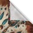 thumbnail image 2 of Ambesonne Rustic Kitchen Curtains, Feathers and Arrows Folk Art, 55"x39", Redwood Teal Champagne, 2 of 3