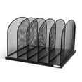 thumbnail image 3 of Safco Onyx Black Steel Metal Mesh Desk Organizer with 5 Upright Sections, 3 of 18