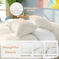 thumbnail image 2 of Cream Bedding Duvet Cover Set King Size 4 Pieces Solid Color Soft Twill Plush Quilt Cover, Include 1 Duvet Cover 1 Flat Sheet And 2 Pillow, 2 of 7