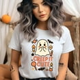 thumbnail image 2 of Creep It Cute Graphic Tee Funny Ghost Candy Cartoon Shirt, Azalea, Size 2XL, 2 of 6
